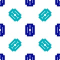 Blue Blade razor icon isolated seamless pattern on white background. Vector Royalty Free Stock Photo