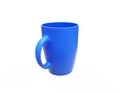 Blue blank enamel mug on bright floor. 3d rendering Royalty Free Stock Photo