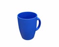 Blue blank enamel mug on bright floor. 3d rendering Royalty Free Stock Photo