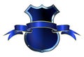 Blue Metal Shield With Ribbon Royalty Free Stock Photo