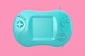 Blue Blank Old Portable Video Game Console. 3d Rendering Royalty Free Stock Photo