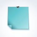 Blue blank post note paper sheet Royalty Free Stock Photo