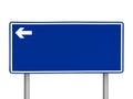 Blue blank traffic sign on isolated white background. Royalty Free Stock Photo