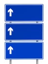 Blue blank traffic sign on isolated white background. Royalty Free Stock Photo