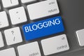 Blue Blogging Button on Keyboard. 3D. Royalty Free Stock Photo