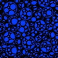 Blue boil circles. Vector illustration seamless pattern background