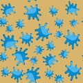 Blue blot cartoon seamless pattern 618