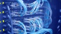 Blue Blurred Many Optical Cable Royalty Free Stock Photo