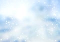 Blue blurred snowy background,winter snowstorm defocused illustration.Snow motion sky texture Royalty Free Stock Photo