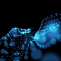 Blue blurry dotted wavy background Royalty Free Stock Photo