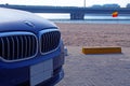 Blue BMW car