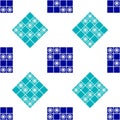 Blue Board game of checkers icon isolated seamless pattern on white background. Ancient Intellectual board game. Chess Royalty Free Stock Photo