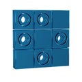 Blue Board game of checkers icon isolated on transparent background. Ancient Intellectual board game. Chess board. White