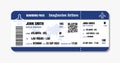 Blue boarding pass vector Royalty Free Stock Photo