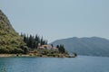 Bay of Kotor of Adriatic Sea, Montenegro. Beautiful view of the natural landscape. shore of Kotor. Scenic summer resort Royalty Free Stock Photo