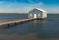 Blue boat house at Kings Park Ave, Perth