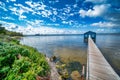 Blue Boat House in Perth along Swan River Royalty Free Stock Photo