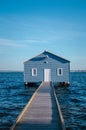 Blue Boat house in Perth, Australia. Royalty Free Stock Photo