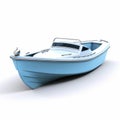 Realistic Blue And White Boat On White Background Royalty Free Stock Photo