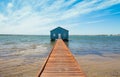 Blue Boat Shed at the end of Pier