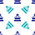 Blue Boat swing icon isolated seamless pattern on white background. Childrens entertainment playground. Attraction Royalty Free Stock Photo