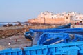 Blue boats in Essaouira