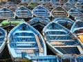 Blue boats in Essaouira, Morocco