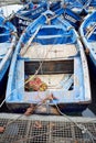 Blue boats, port, Essaouira, Morocco Royalty Free Stock Photo