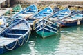 Blue boats, port, Essaouira, Morocco Royalty Free Stock Photo