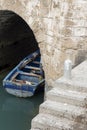 Blue boats, port, Essaouira, Morocco Royalty Free Stock Photo