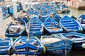 Blue boats, port, Essaouira, Morocco Royalty Free Stock Photo