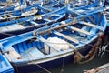 Blue boats, port Essaouira, Morocco Royalty Free Stock Photo