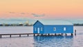 Blue Boatshed Royalty Free Stock Photo