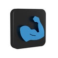 Blue Bodybuilder showing his muscles icon isolated on transparent background. Fit fitness strength health hobby concept