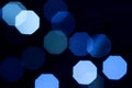 Blue bokeh background, blue christmas lights