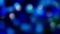 Blue bokeh background created by neon lights.