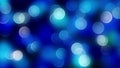 Blue bokeh background created by neon lights.