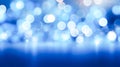 Abstract Christmas blue bokeh background. defocused lights Xmas modern design. For Christmas cards, posters,