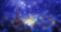 Blue bokeh blur defocus in black soft lights background illustration wallpaper Royalty Free Stock Photo