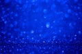 Blue Bokeh round shape Background. Greeting card Birthday with Bright glitter Lights for Valentine`s Day, Mother`s or Women day.