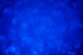 Blue Bokeh round shape Background. Greeting card Birthday with Bright glitter Lights for Valentine`s Day, Mother`s or Women day.