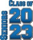 Blue Bold Class of 2023 Stacked Logo Royalty Free Stock Photo