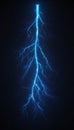Blue Bolt of Lightning, Abstract Rendering of Nature s Power and Illumination on a Dark Background Royalty Free Stock Photo