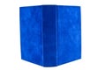 Hardcover book covered with blue velvet on a white background Royalty Free Stock Photo