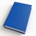 Blue book cover on white. Textbook with blank space. Education, learning, business themes. Isolated object for design. Notebook Royalty Free Stock Photo