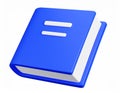 Blue book with white elements, 3D rendering illustration on transparent background Royalty Free Stock Photo
