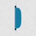 Blue bookmark banner for any text on transparent background