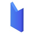 Blue bookmark icon, isometric style Royalty Free Stock Photo