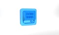 Blue Books about programming icon isolated on grey background. Programming language concept. PHP, CSS, XML, HTML Royalty Free Stock Photo
