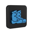 Blue Boots icon isolated on transparent background. Black square button. Royalty Free Stock Photo